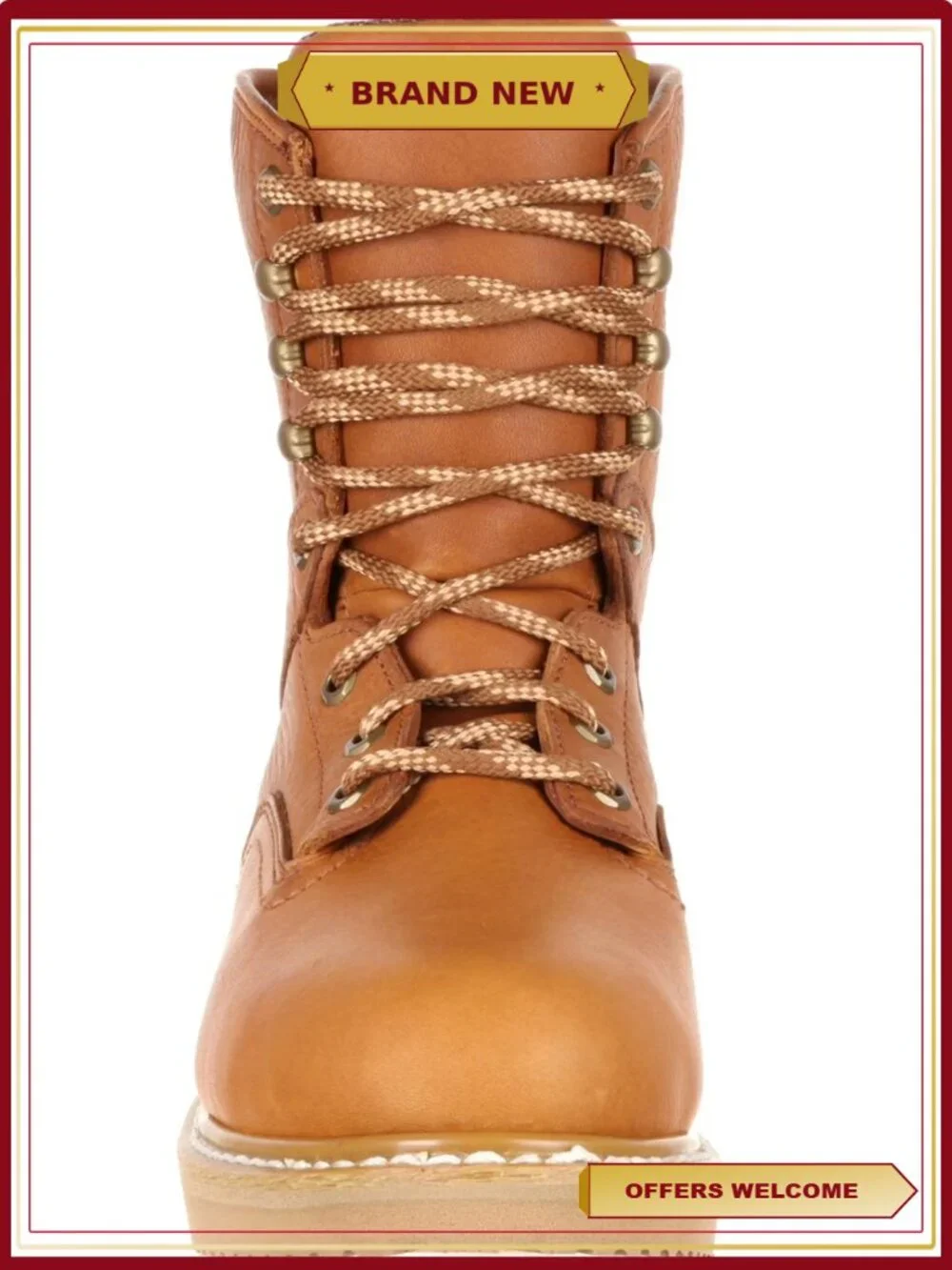 Steel Toe Work Boots - Wedge Heel, Oil & Slip Resistant